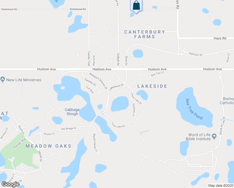 map of restaurants, bars, coffee shops, grocery stores, and more near 13950 Lugano Court in Hudson