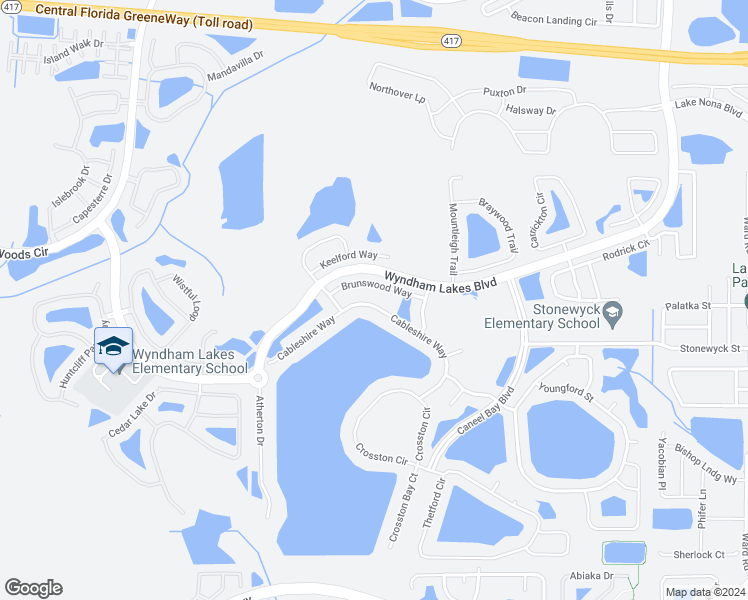 map of restaurants, bars, coffee shops, grocery stores, and more near 14693 Cableshire Way in Orlando