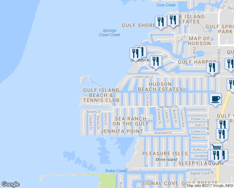 map of restaurants, bars, coffee shops, grocery stores, and more near 13821 Celida Avenue in Hudson