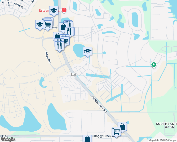 map of restaurants, bars, coffee shops, grocery stores, and more near 9800 Sanctuary Approach Road in Orlando