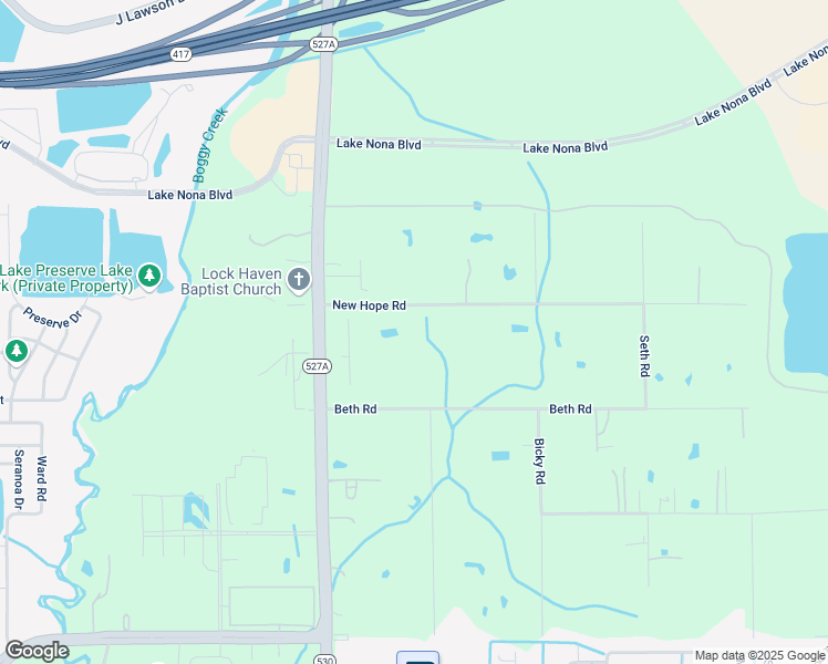 map of restaurants, bars, coffee shops, grocery stores, and more near 6378 New Hope Road in Orlando
