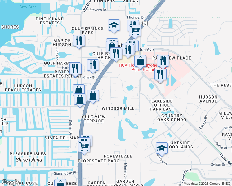 map of restaurants, bars, coffee shops, grocery stores, and more near 7210 Worchester Court in Hudson