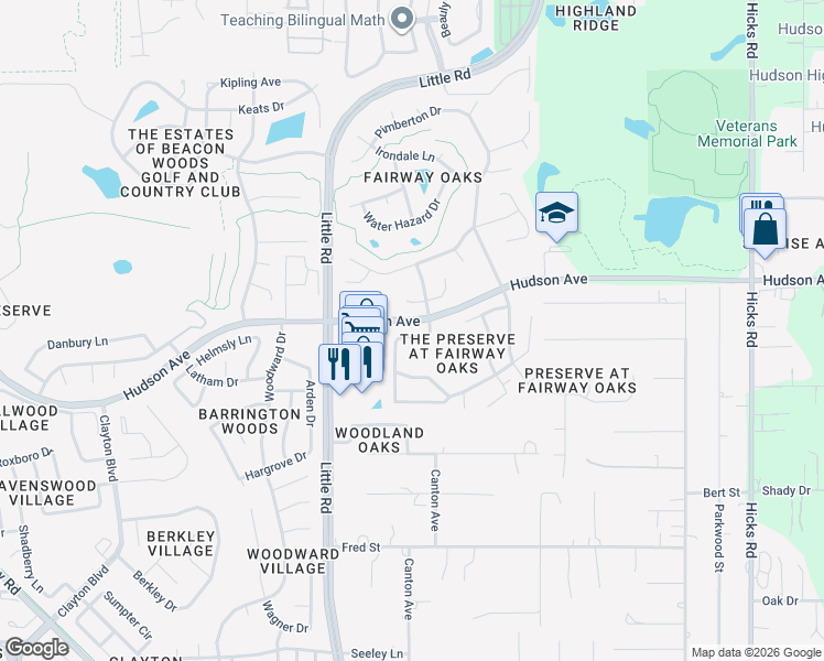 map of restaurants, bars, coffee shops, grocery stores, and more near 9147 Jiminez Drive in Hudson