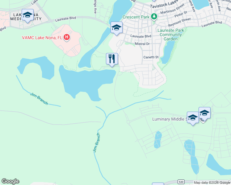 map of restaurants, bars, coffee shops, grocery stores, and more near 13870 Narcoossee Road in Orlando