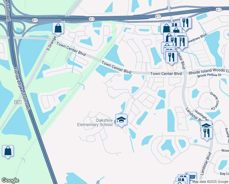 map of restaurants, bars, coffee shops, grocery stores, and more near 1138 Madeira Key Place in Orlando