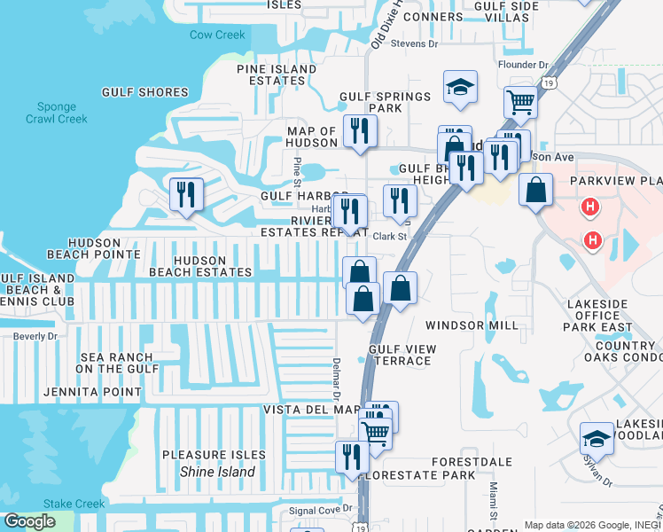 map of restaurants, bars, coffee shops, grocery stores, and more near 13904 Duley Avenue in Hudson