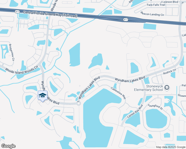 map of restaurants, bars, coffee shops, grocery stores, and more near 14604 Keelford Way in Orlando