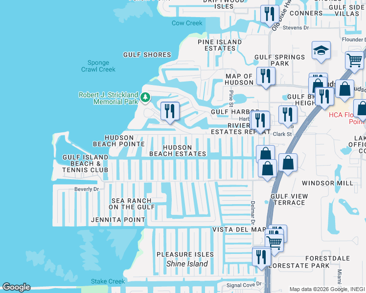 map of restaurants, bars, coffee shops, grocery stores, and more near 13912 Darlene Avenue in Hudson