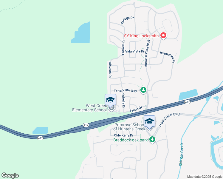 map of restaurants, bars, coffee shops, grocery stores, and more near 5217 Marbella Isle Drive in Orlando