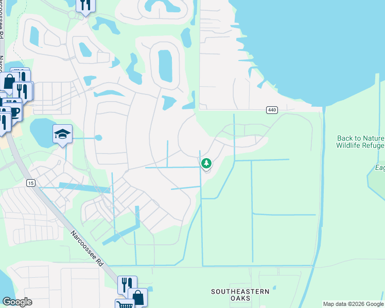 map of restaurants, bars, coffee shops, grocery stores, and more near 11100-11272 Tindall Road in Orlando