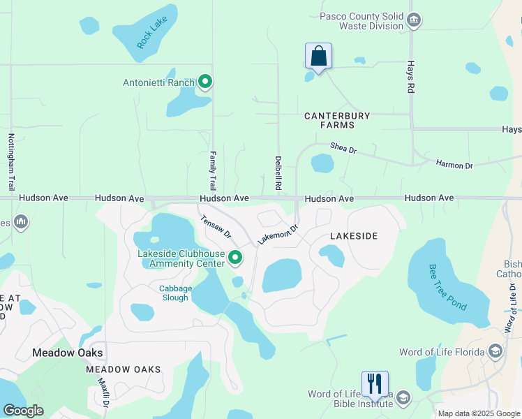 map of restaurants, bars, coffee shops, grocery stores, and more near 13919 Crater Circle in Hudson