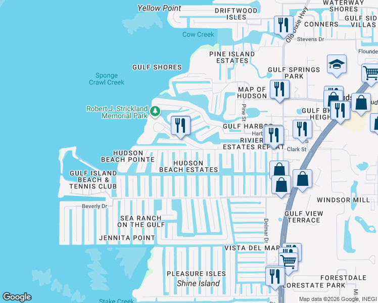 map of restaurants, bars, coffee shops, grocery stores, and more near 13945 Darlene Avenue in Hudson