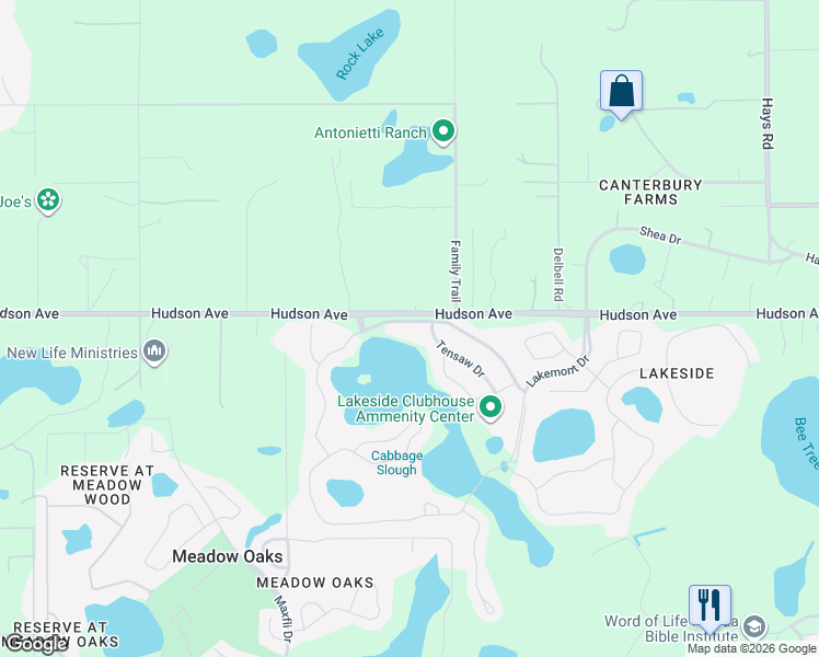 map of restaurants, bars, coffee shops, grocery stores, and more near 13630 Newport Shores Drive in Hudson