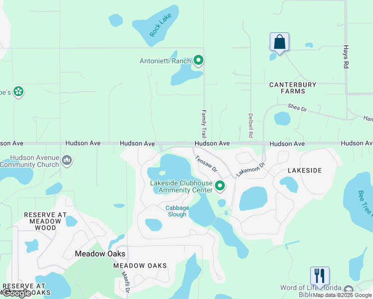 map of restaurants, bars, coffee shops, grocery stores, and more near 13642 Newport Shores Drive in Hudson