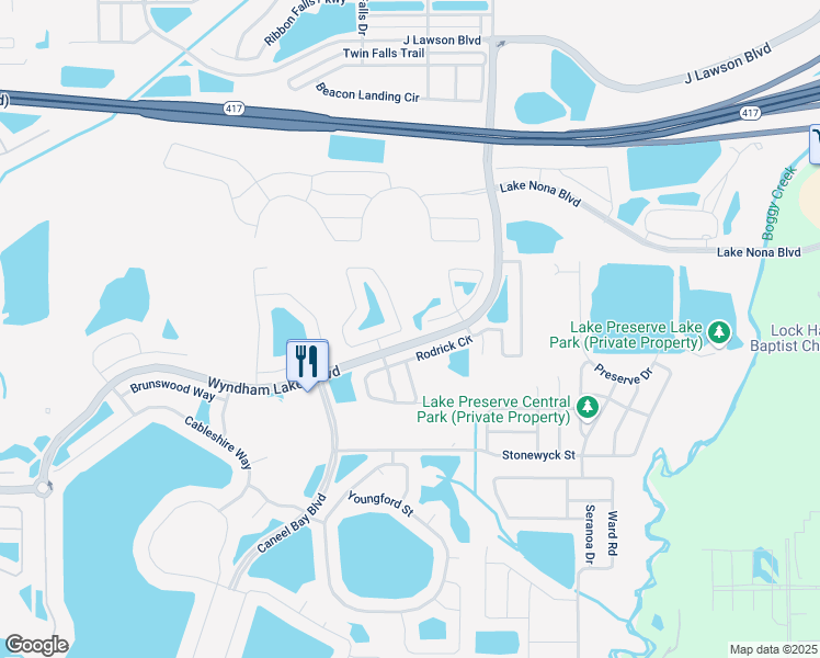 map of restaurants, bars, coffee shops, grocery stores, and more near 2911 Carrickton Circle in Orlando
