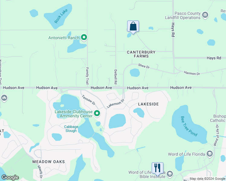 map of restaurants, bars, coffee shops, grocery stores, and more near 13941 Crater Circle in Hudson