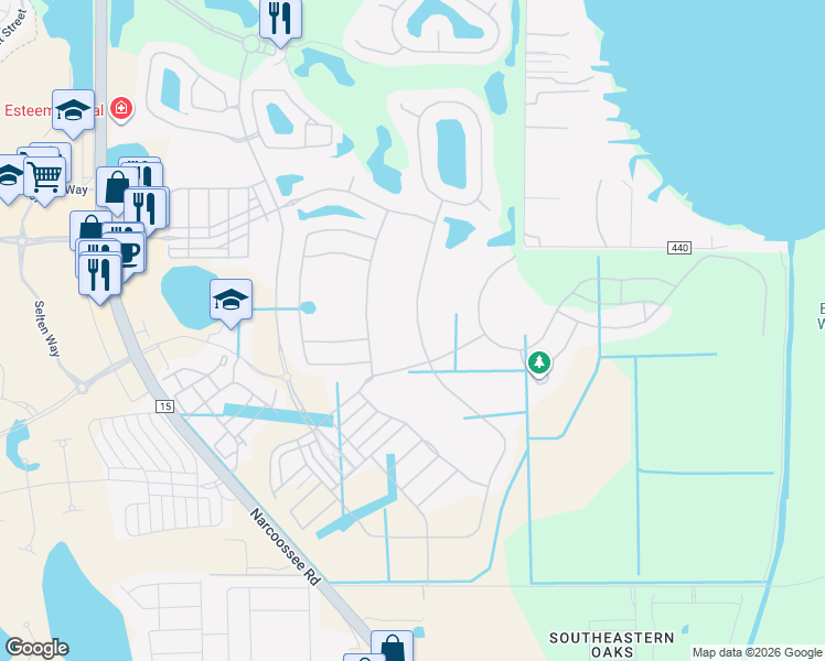map of restaurants, bars, coffee shops, grocery stores, and more near 13220 Alderley Drive in Orlando