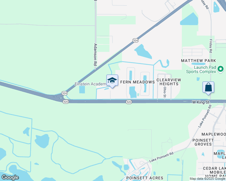 map of restaurants, bars, coffee shops, grocery stores, and more near 5650 Florida 520 in Cocoa