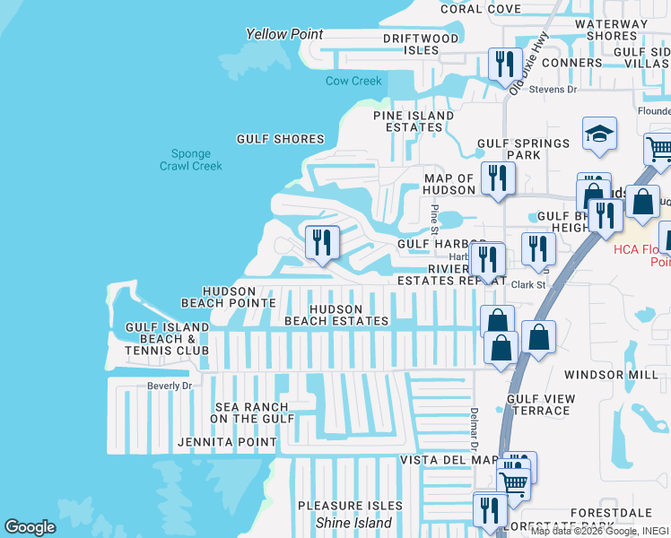 map of restaurants, bars, coffee shops, grocery stores, and more near 13945 Darlene Avenue in Hudson