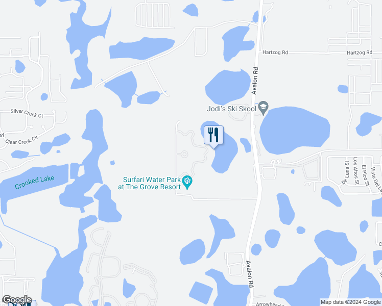 map of restaurants, bars, coffee shops, grocery stores, and more near 15651 Grove Resort Avenue in Winter Garden