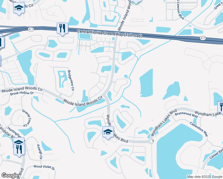 map of restaurants, bars, coffee shops, grocery stores, and more near 1713 White Heron Bay Circle in Orlando