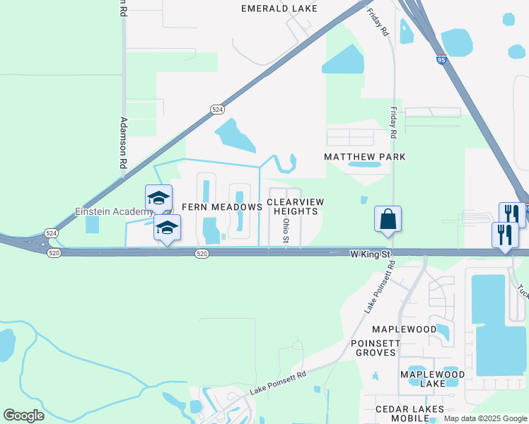 map of restaurants, bars, coffee shops, grocery stores, and more near 13 Lee Street in Cocoa