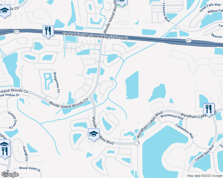 map of restaurants, bars, coffee shops, grocery stores, and more near 1836 White Heron Bay Circle in Orlando