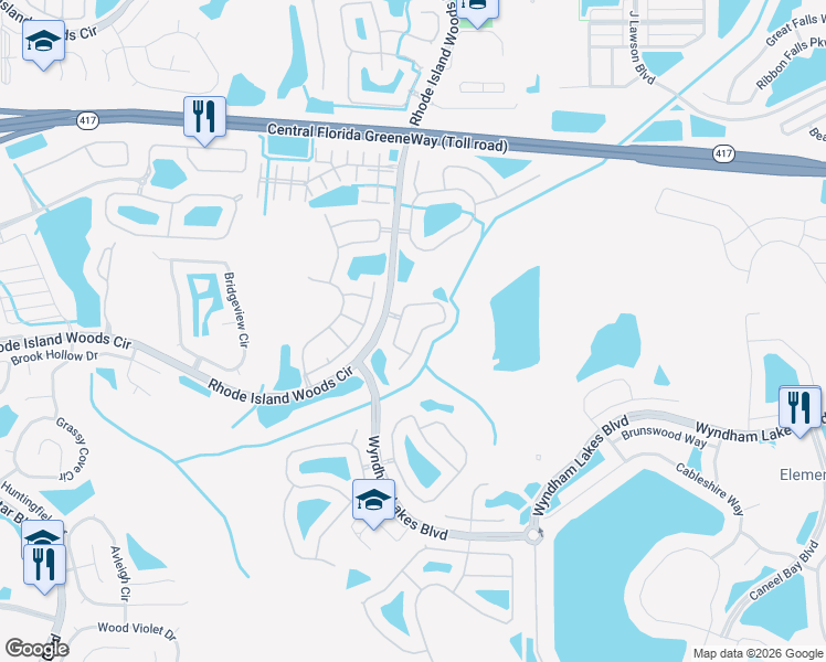 map of restaurants, bars, coffee shops, grocery stores, and more near 1713 White Heron Bay Circle in Orlando