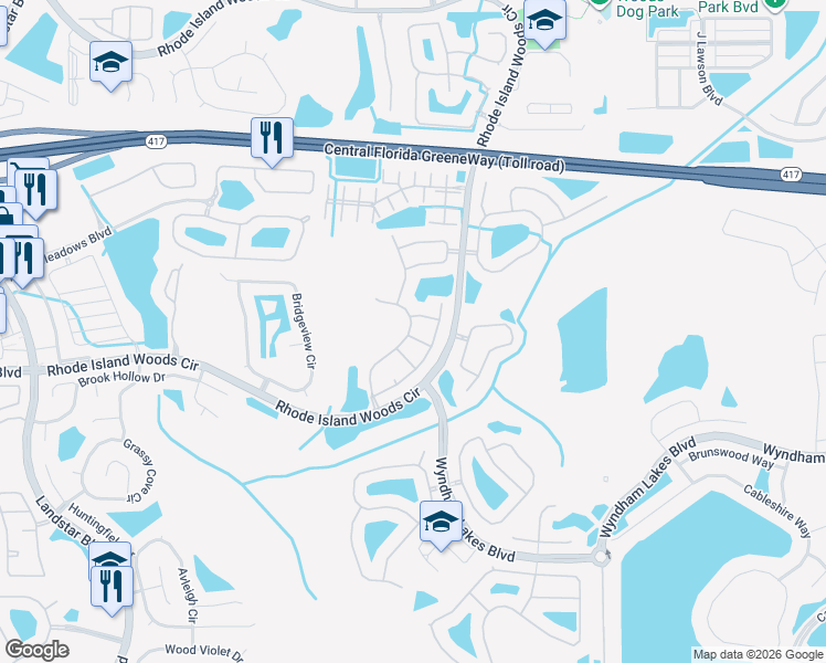 map of restaurants, bars, coffee shops, grocery stores, and more near 14019 Gasparilla Isle Drive in Orlando