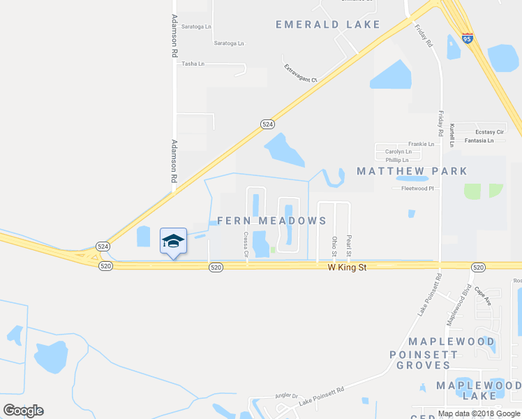 map of restaurants, bars, coffee shops, grocery stores, and more near 761 Cressa Circle in Cocoa