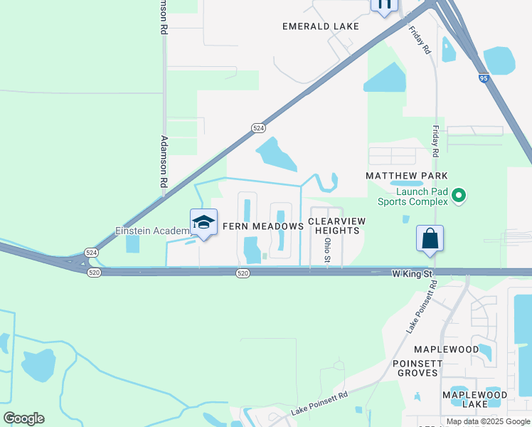 map of restaurants, bars, coffee shops, grocery stores, and more near 754 Dryden Circle in Cocoa