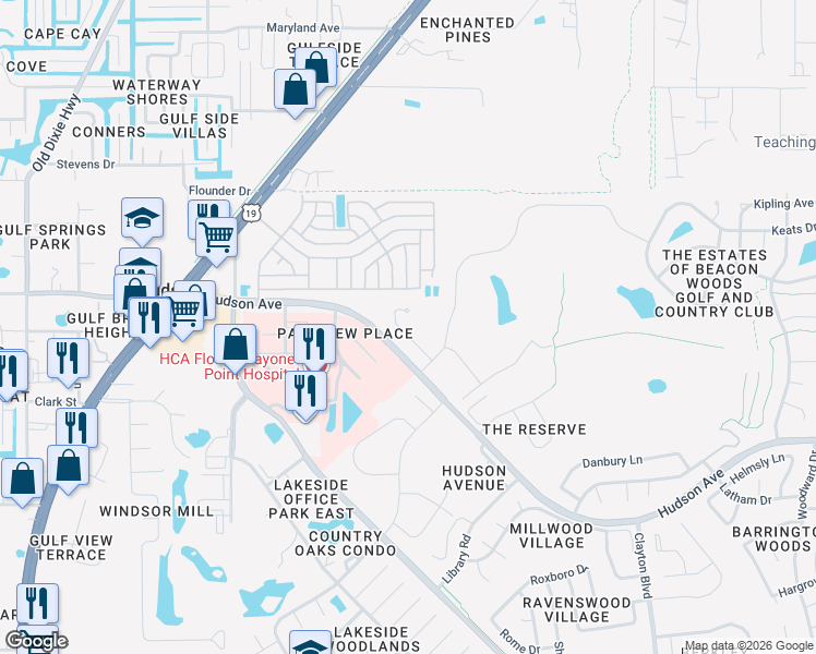 map of restaurants, bars, coffee shops, grocery stores, and more near 14136 Whitecap Ave in Hudson