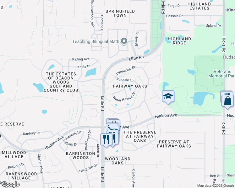 map of restaurants, bars, coffee shops, grocery stores, and more near 9122 Flagstick Lane in Hudson