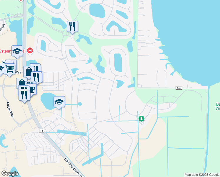 map of restaurants, bars, coffee shops, grocery stores, and more near 13130 Alderley Drive in Orlando