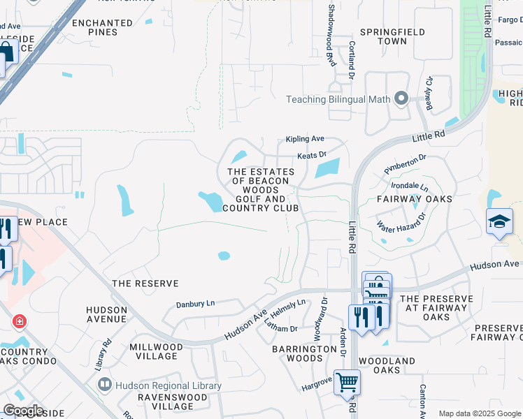 map of restaurants, bars, coffee shops, grocery stores, and more near 8644 Coral Creek Loop in Hudson