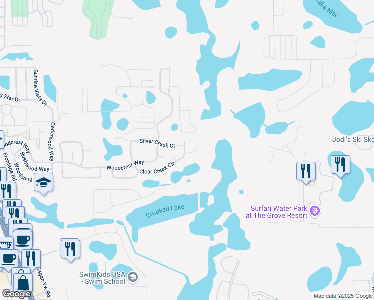 map of restaurants, bars, coffee shops, grocery stores, and more near 900 Clear Creek Circle in Clermont