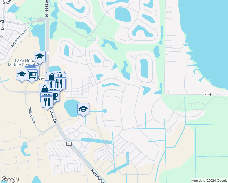 map of restaurants, bars, coffee shops, grocery stores, and more near 10454 Henbury Street in Orlando
