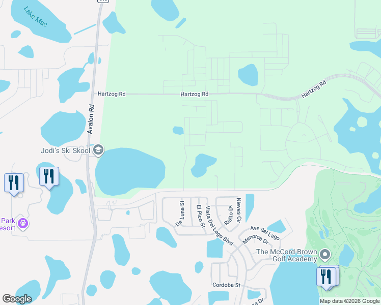 map of restaurants, bars, coffee shops, grocery stores, and more near 13145 Tollcross Way in Winter Garden