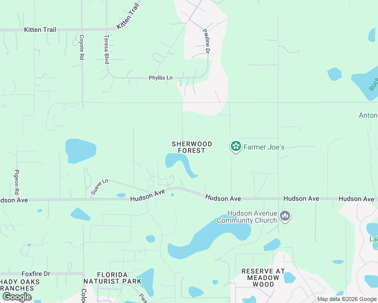 map of restaurants, bars, coffee shops, grocery stores, and more near 12510 Robinhood Road in Hudson