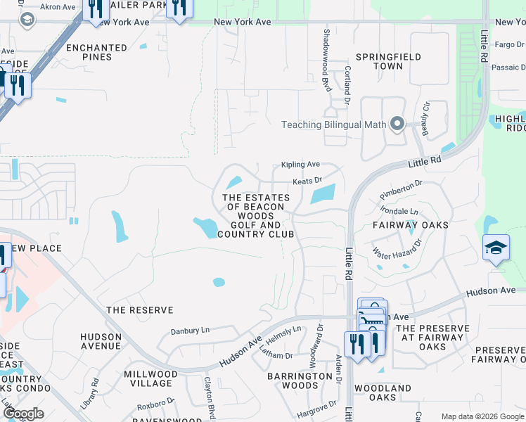 map of restaurants, bars, coffee shops, grocery stores, and more near 14247 Teasdale Avenue in Hudson