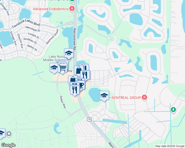 map of restaurants, bars, coffee shops, grocery stores, and more near 13908 Arclid Street in Orlando