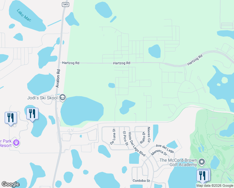 map of restaurants, bars, coffee shops, grocery stores, and more near 13145 Tollcross Way in Winter Garden