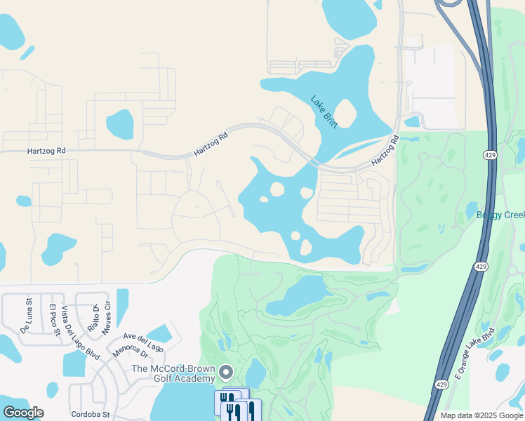 map of restaurants, bars, coffee shops, grocery stores, and more near 14001 Hartzog Road in Winter Garden