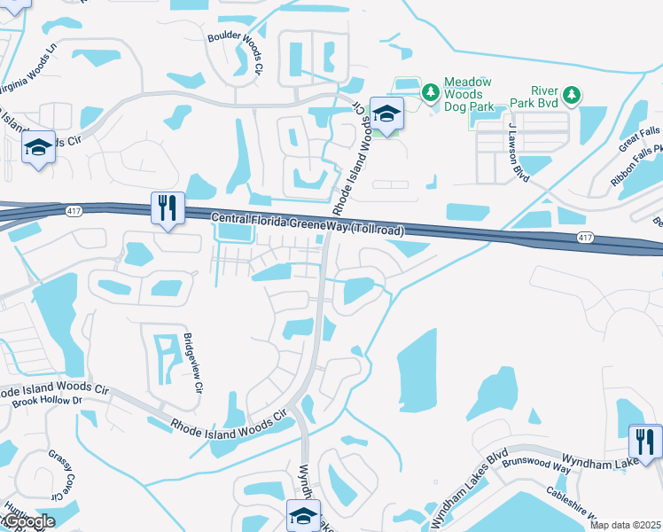 map of restaurants, bars, coffee shops, grocery stores, and more near 13036 Lily Pond Court in Orlando