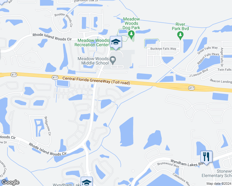map of restaurants, bars, coffee shops, grocery stores, and more near 13216 Canna Lily Drive in Orlando