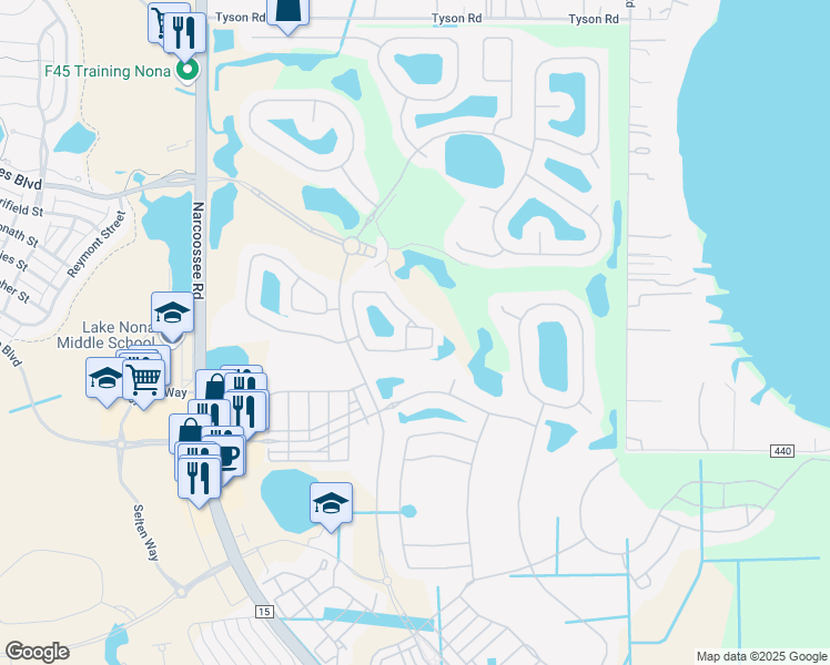 map of restaurants, bars, coffee shops, grocery stores, and more near 10556 Belfry Circle in Orlando