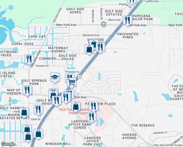 map of restaurants, bars, coffee shops, grocery stores, and more near 7711 Stout Lane in Hudson