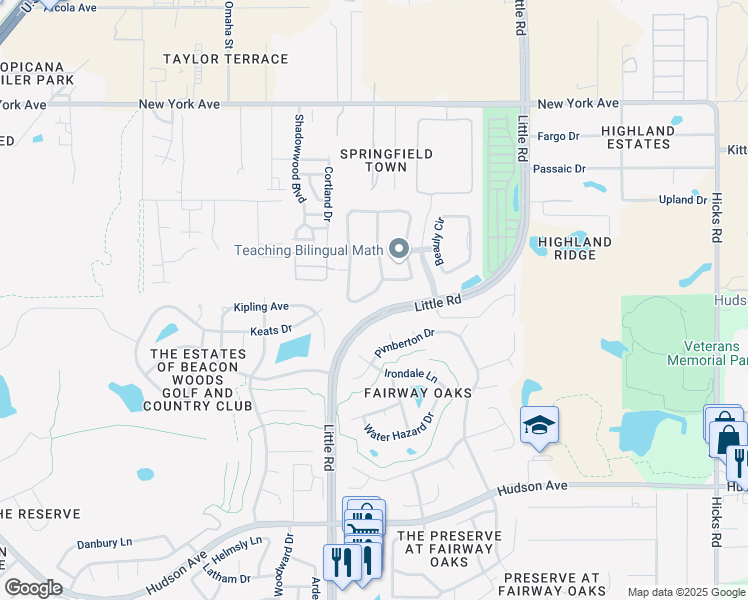 map of restaurants, bars, coffee shops, grocery stores, and more near 14454 Balloch Drive in Hudson