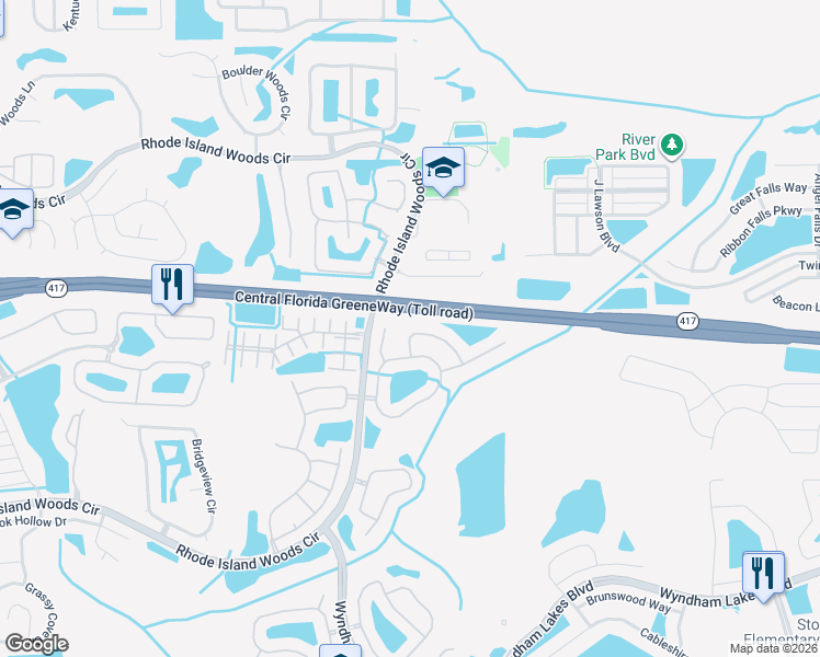 map of restaurants, bars, coffee shops, grocery stores, and more near 13123 Canna Lily Drive in Orlando