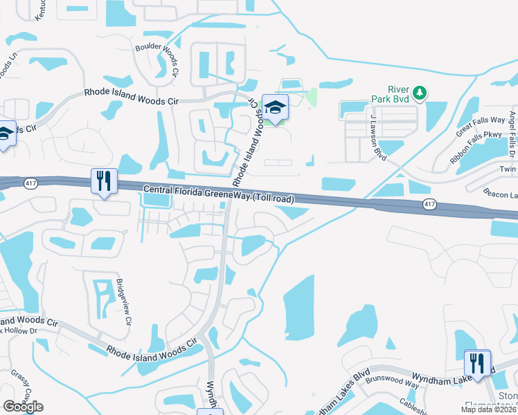 map of restaurants, bars, coffee shops, grocery stores, and more near 13123 Canna Lily Drive in Orlando